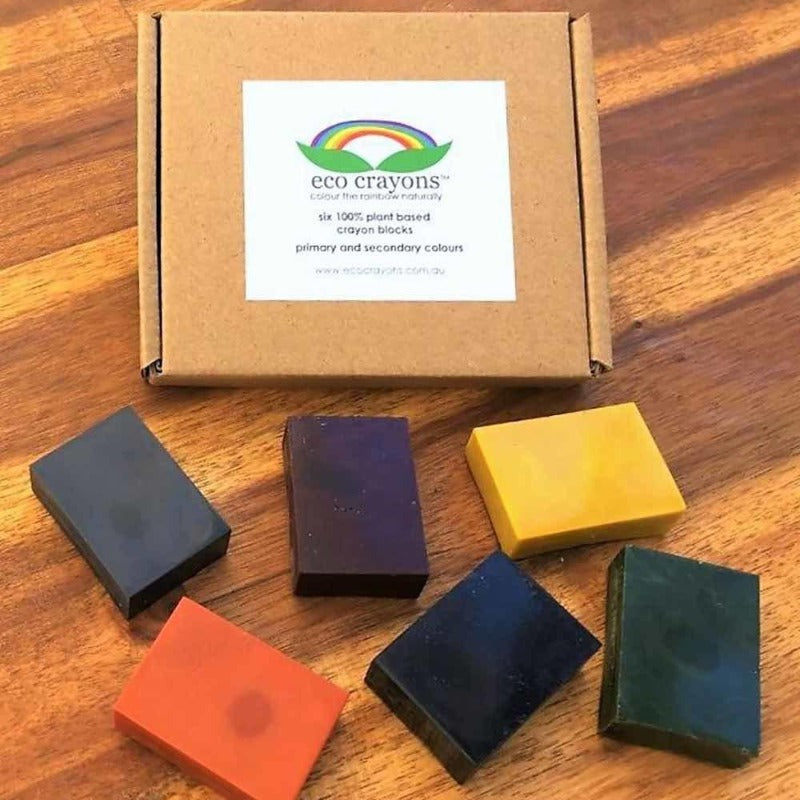 Eco Crayons - Six plant based natural crayon blocks - Everybody Loves Hampers - eco friendly gifts, sustainable gifts, earth friendly gifts, environmentally friendly gifts