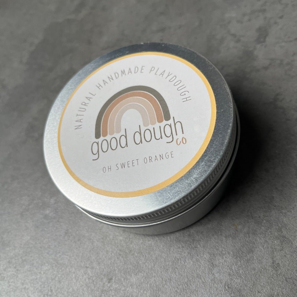 Good Dough Co - Natural Handmade Playdough - Oh Sweet Orange - Tin - 300g - Everybody Loves Hampers