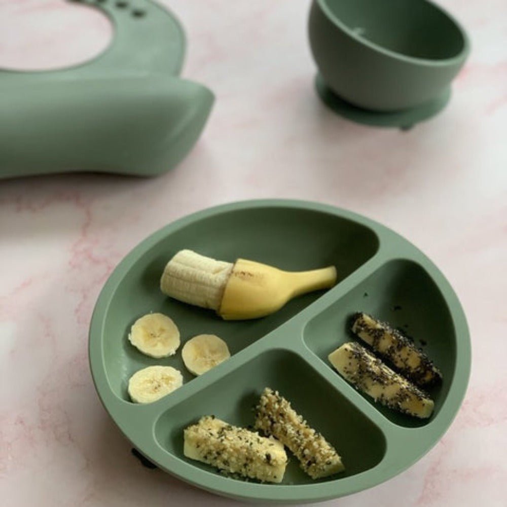 Little Mashies - Baby Suction Plate - Olive - Everybody Loves Hampers