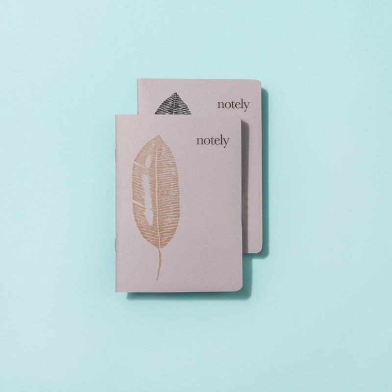 Notely - Pocket Notebooks - Leafy Light Grey with Copper and Black - Everybody Loves Hampers - eco friendly gifts, sustainable gifts, earth friendly gifts, environmentally friendly gifts