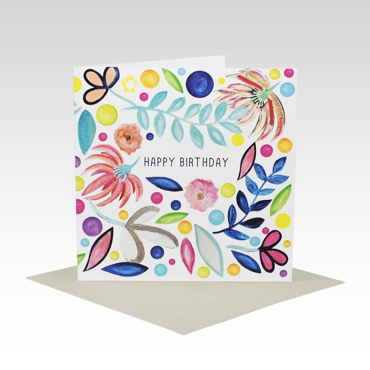 Rhicreative - Gift Card - Happy Birthday - Crazy Floral (Mini) - Everybody Loves Hampers